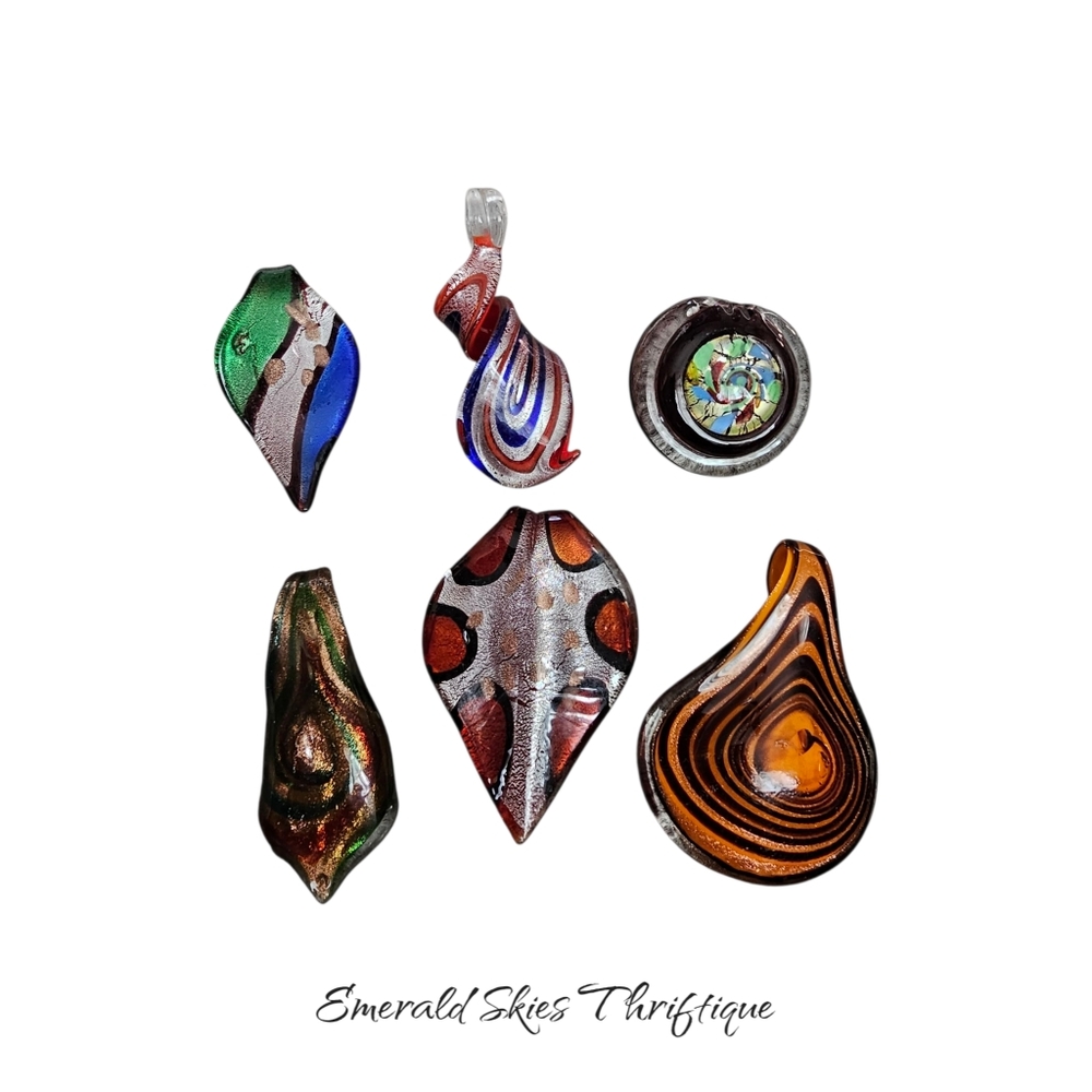 Hand Blown Art Glass Pendants For Necklaces